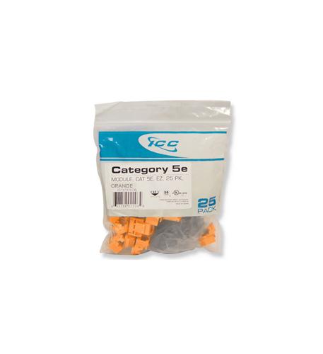 MODULE, CAT 5e, EZ, 25 PK, ORANGE