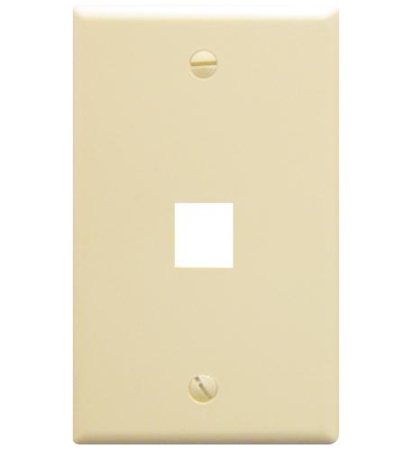 FACEPLATE, FLAT, 1-GANG, 1-PORT, ALMOND