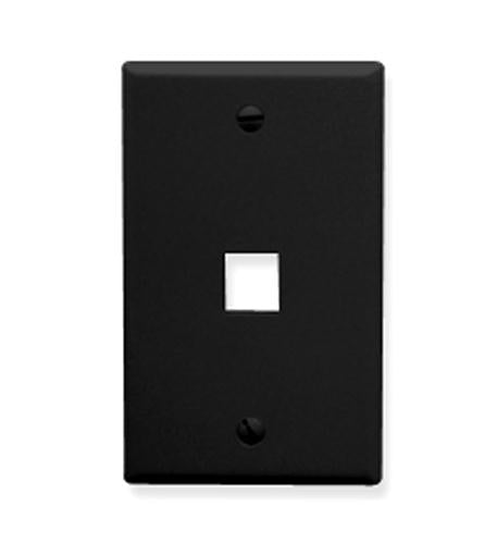 FACEPLATE, FLAT, 1-GANG, 1-PORT, BLACK