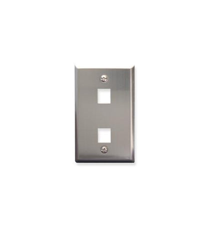 FACEPLATE, STAINLESS STEEL,1-GANG,2-PORT