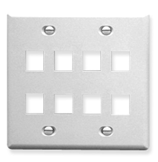 IC107FD8WH - 8 Port Face White- 2-Gang