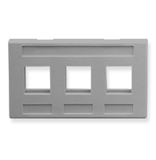 FACEPLATE- FURNITURE- 3-PORT- GRAY