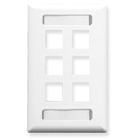 FACEPLATE- ID- 1-GANG- 6-PORT- WHITE