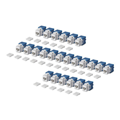 CAT6 UTP KEYSTONE JACK 24-PACK 180-DEGREE TOOLLESS WHITE