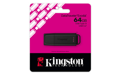 64GB PORTABLE USB 3.2 GEN 1 DATATRAVELER EXODIA BLACK (DTXG2/64GB)