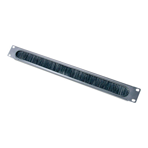 1U CABLE PASS THROUGH W/ BRUSH STRIP BLACK