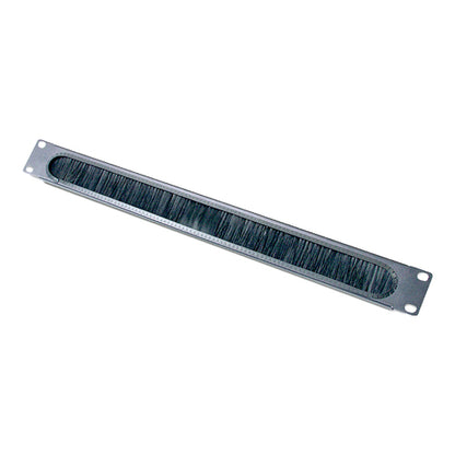 1U CABLE PASS THROUGH W/ BRUSH STRIP BLACK