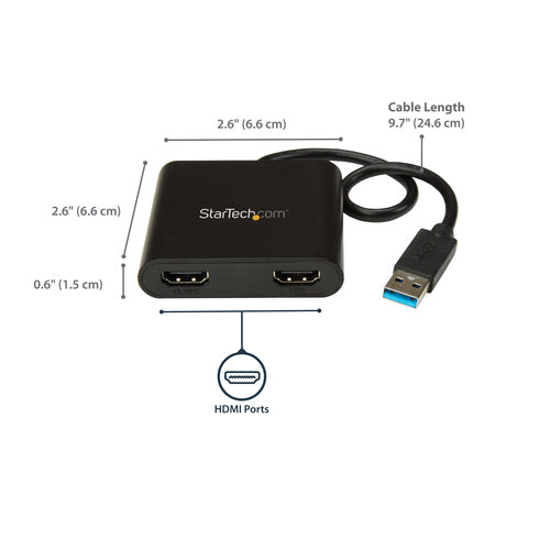 USB 3.0 TO DUAL HDMI ADAPTER 4K EXTERNAL CONVERTER DONGLE