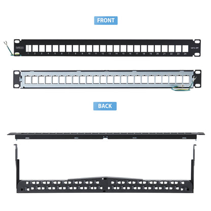 1U BLANK KEYSTONE PATCH PANEL 24 PORT/STP/CABLE MANAGEMENT BAR (C6PANELSTP241U)