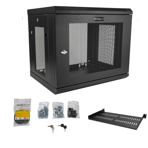 WALL MOUNT NETWORK SWITCH CABINET 9U SERVER RACK ENCLOSURE