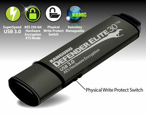 512GB KANGURU DEFENDER ELITE30 USB 3 AES HW ENCRYPTED FLASH DRIVE