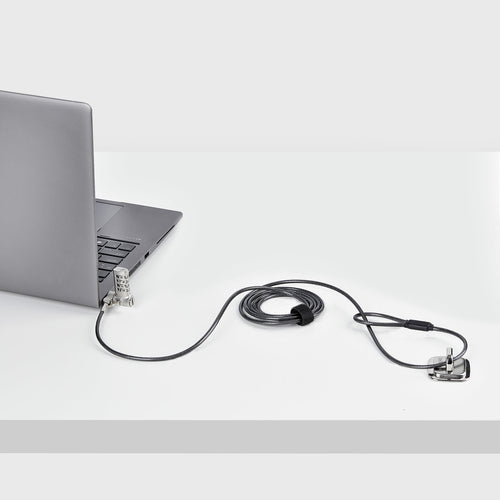 25-PACK UNIVERSAL LAPTOP LOCK 6.6FT SERIALIZED SECURITY CABLE
