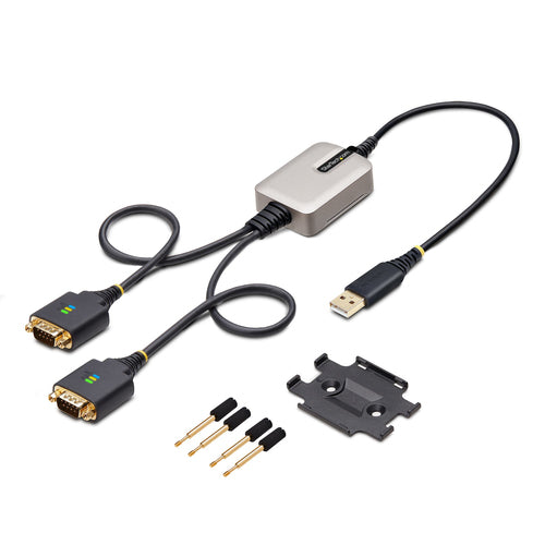 2FT 2-PORT USB SERIAL CABLE - USB TO DUAL DB9 RS232 ADAPTER (2P1FFC-USB-SERIAL)