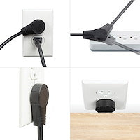 6FT POWER EXTENSION CORD NEMA 5-15P TO 5-15R ROTATING FLAT PLUG (RTPAC1016)