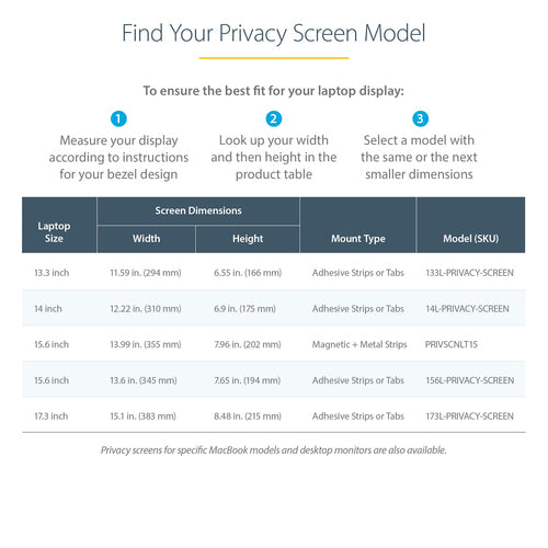 17.3 LAPTOP PRIVACY FILTER - COMPUTER PRIVACY SCREEN/PROTECTOR