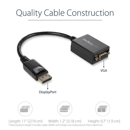 DISPLAYPORT TO VGA ADAPTER - DP 1.2 TO VGA VIDEO CONVERTER DONGLE