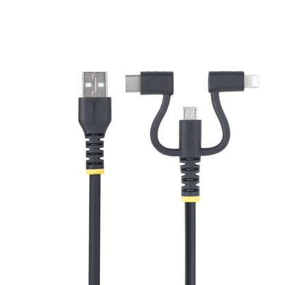 RUGGED USB MULTI CHARGING CABLE USB TO LIGHTNING/MICRO-USB/TYPE-C