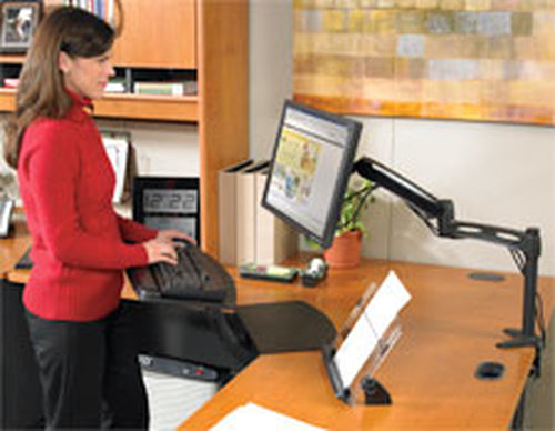 ADJUSTABLE ARM KEYBOARD TRAY 3FT/STAND 23IN TRACK ALL IN ONE