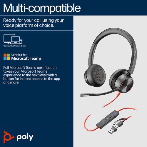 POLY BW 8225-M USB-C HS USB-C/A +USB-C/A