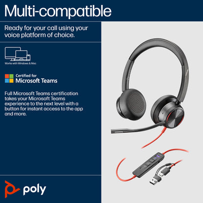 POLY BW 8225-M USB-C HS USB-C/A +USB-C/A