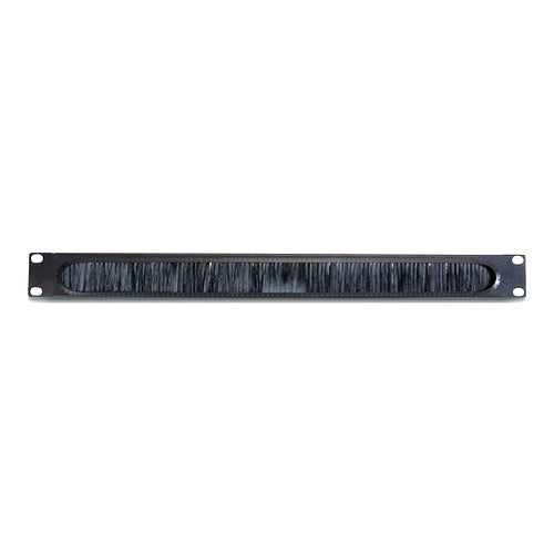 1U CABLE PASS THROUGH W/ BRUSH STRIP BLACK