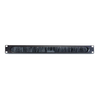 1U CABLE PASS THROUGH W/ BRUSH STRIP BLACK
