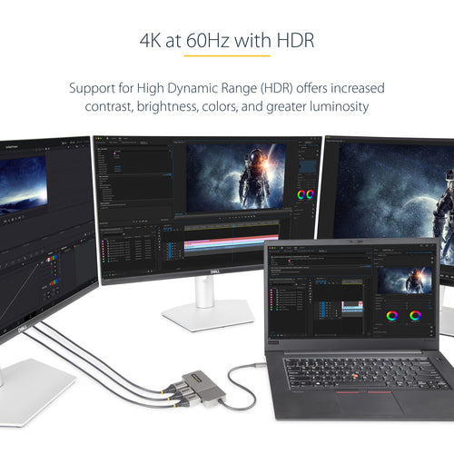 USB-C TO TRIPLE DP MST HUB DISPLAYPORT 1.4 4K 60HZ 1FT CABLE (MST14CD123DP)