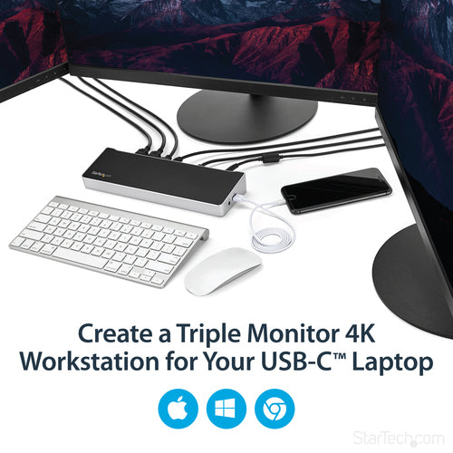 TRIPLE MONITOR USB C DOCK 100W TYPE C DOCKING STATION USBC DOCK
