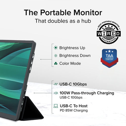 PLUGABLE USB-C PORTABLE DISPLAY 15.6 DISPLAY WITH FOLDING COVER