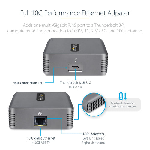 THUNDERBOLT 3 TO RJ45 10G NIC - THUNDERBOLT 3 TO ETHERNET ADAPTER (TB310G2)