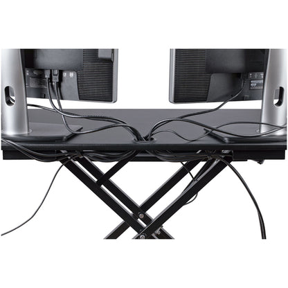 CORNER SIT STAND DESK CONVERTER KEYBOARD TRAY ADJUSTABLE HEIGHT
