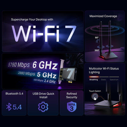 BE9300 WF7 5.3 PCIE ADAPTER BE9300 WF7 BLUETOOTH 5.3 PCIE ADAPT