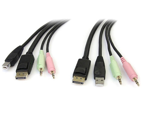 6FT USB DISPLAYPORT KVM CABLE AUDIO USB DP KVM CABLE KVM CORD