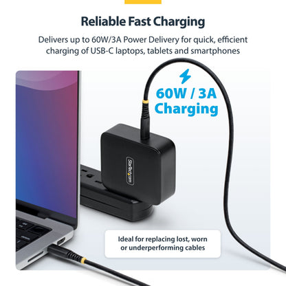 5-PACK USB-C CHARGING CABLE 60W PD/RUGGED USB 2.0 CHARGER CORD