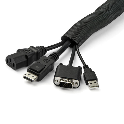 15FT CABLE MANAGEMENT SLEEVE TRIMMABLE CORD / WIRE ORGANIZER
