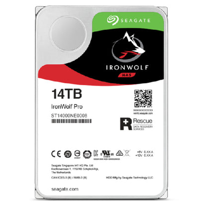 SEAGATE IRONWOLF PRO 14 TB ENT NAS INTERNAL HDD CMR 3.5 INCH SATA (ST14000NT001)