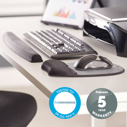 MEMORY FOAM SILVER MOUSE PAD WRIST REST NON SKID BACKING