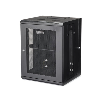 WALL MOUNT NETWORK CABINET 15U HINGED SERVER RACK ENCLOSURE