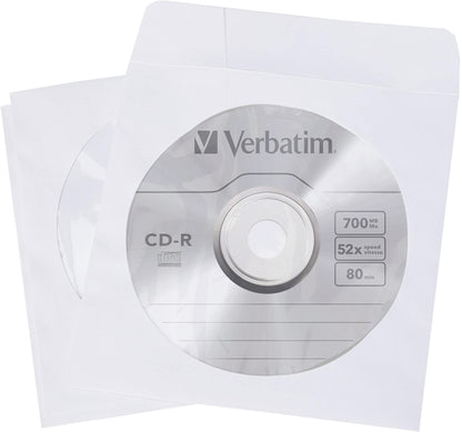 100PK CD/DVD PAPER SLEEVES WITH CLEAR WINDOW (49976)
