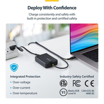 100W USB-C LAPTOP CHARGER - 5FT USB-C TETHERED CABLE