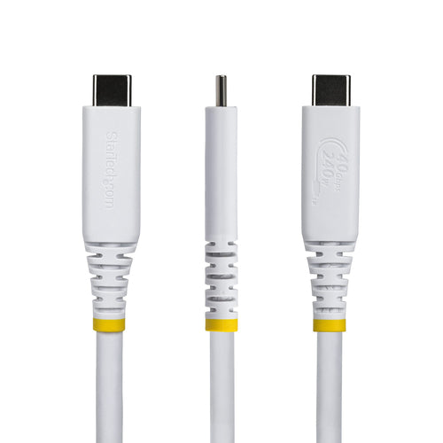 3FT USB4 CABLE WHITE USB-IF CERTIFIED 8K60/DP2.1/240W/40GBPS