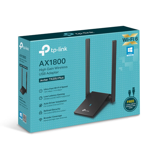 AX1800 HIGH GAIN DUAL BAND WI-FI 6 USB ADAPTER
