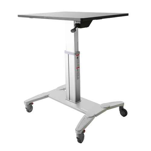 MOBILE STANDING DESK ON WHEELS PORTABLE SIT STAND HEIGHT ADJ CART