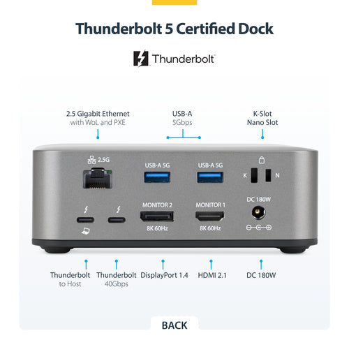 THUNDERBOLT 5 DOCKING STATION - TRIPLE MONITOR 140W LAPTOP CHARGE