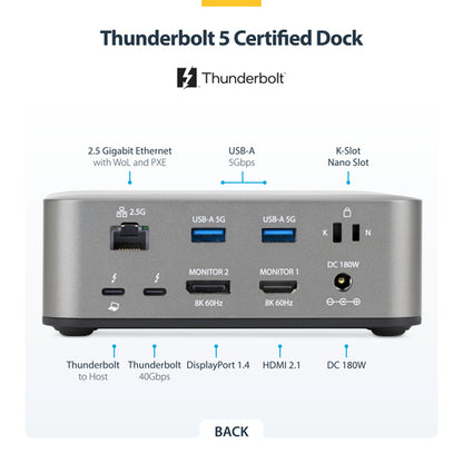 THUNDERBOLT 5 DOCKING STATION - TRIPLE MONITOR 140W LAPTOP CHARGE
