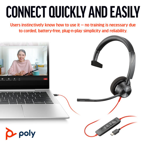 POLY BW 3310-M USB-C HS USB-C/A +USB-C/A (8X216AA)
