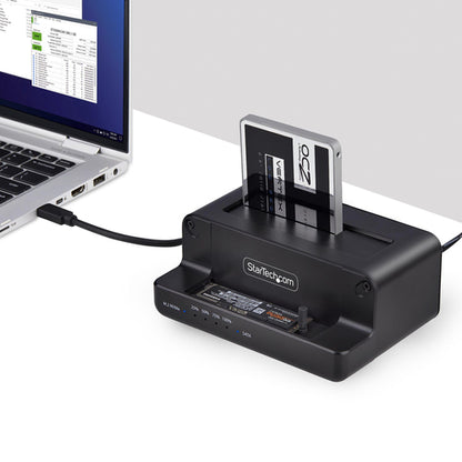 DUAL BAY STANDALONE SSD CLONER M.2 NVME TO 2.5/3.5 SATA DUPLICATOR