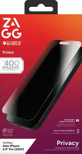 ZAGG GLASS ELITE PRIVACY SCREEN FOR IPHONE 16 PRO MAX (200114869)