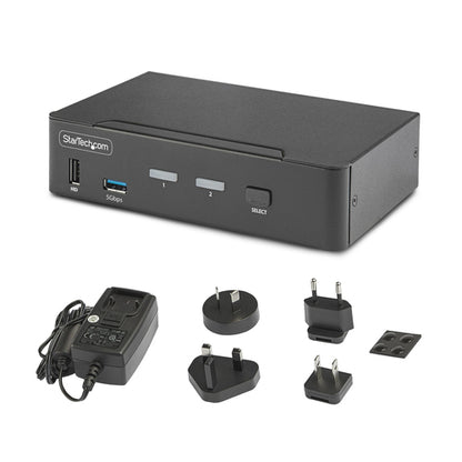2-PORT DISPLAYPORT KVM SWITCH - 8K 60HZ HOTKEYS TAA COMPLIANT