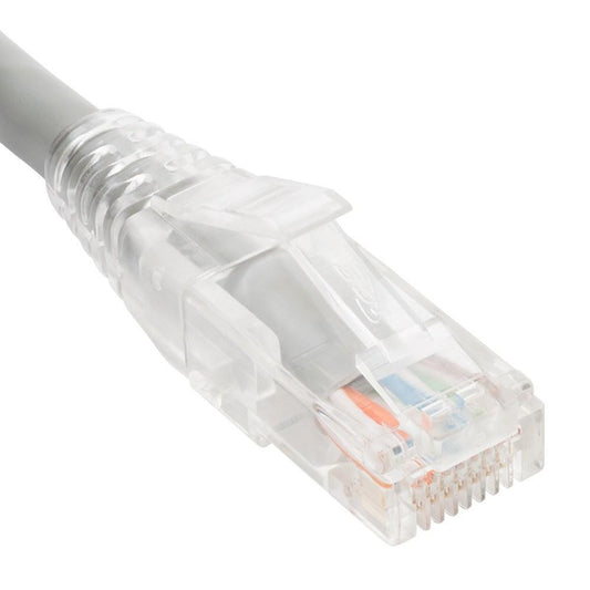 PATCH CORD- CAT6- CLEAR BOOT- 7' GRAY